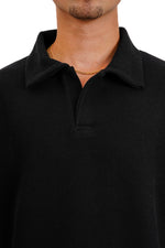 "Textured polo" in Black