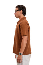"Textured Polo" in Brown