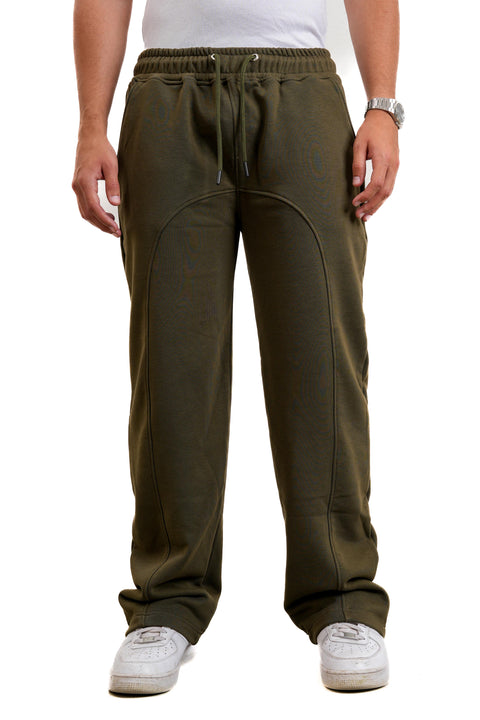 "Wide-leg" Pants in Olive