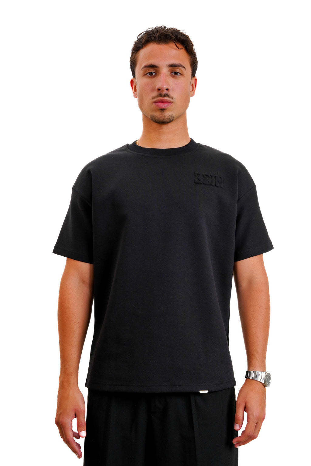 "Embossed" T-shirt in Black