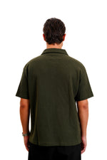 "Textured Polo" in Olive